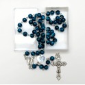 Blue Glass Beads Fatima Rosary