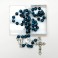 Blue Glass Beads Fatima Rosary