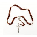 Wooden Rosary with metal Crucifix