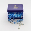 Blue Crystal Heart Rosary