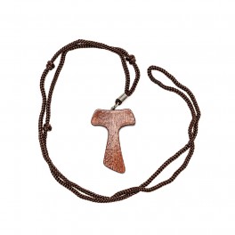 Wooden Tau Cross Necklace