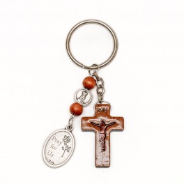 Fatima Key Ring with Medal & Cross