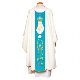 White and Blue Marian Chasuble