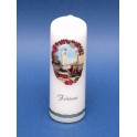 Fatima souvenir candle - round