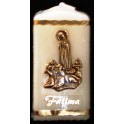 Fatima souvenir candle with silver plaque