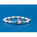 White Pearl Rosary Bracelet 