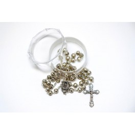 Metal Rosebeads Fatima Rosary