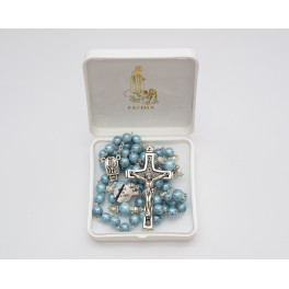 Bohemian Glass Fatima Rosary - Blue