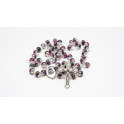 Pink Fatima Rosary with Glass Beads