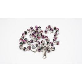 Pink Fatima Rosary with Glass Beads Pink Fatima Rosary with Glass Beads